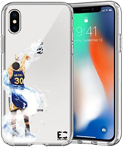 Epic Cases Fits on iPhone6/6S/7/8 8 Case Ultra Slim Crystal Clear Basketball Series Soft Transparent TPU Case Cover Apple - Curry Warriors (Fits on iPhone 6/6s/7/8)