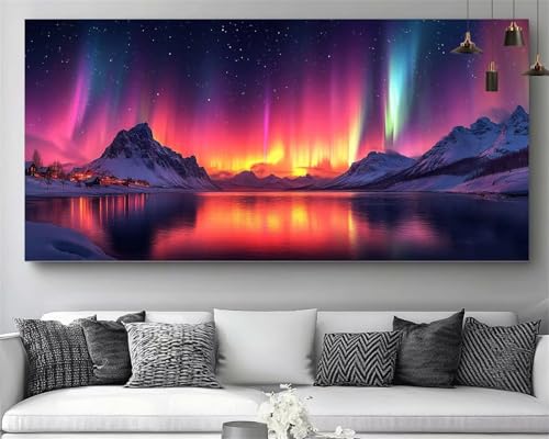 Peinture Diamant Point de Croix Cristal | Kit 5D Paysage Zen pour Déco Salon 30x90cm