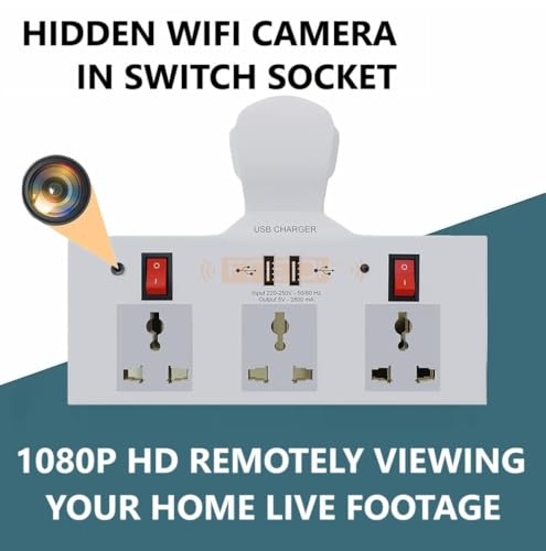 Image of FREDI HD PLUS 3 Pin Socket WiFi Camera 1080P HD | 32GB Inbuilt Storage | Live View on Mobile & PC | AC Powered | Loop Recording | Indoor Security Camera