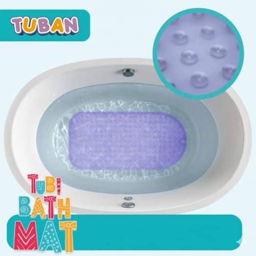 TUBAN Antirutsch Badewannenmatte 35x70 cm – rutschfeste Duschmatte mit Saugnäpfen für Badewanne und Dusche – Sicherer Halt & Komfort – Leicht zu Reinigen – Hergestellt in Polen - Lila