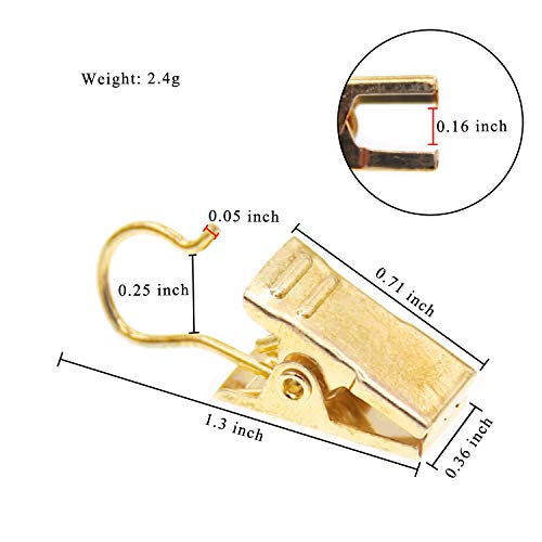 Coideal Small Curtain Clips Gold - 100 Pack Stainless Steel Curtain Hooks For Hanging Party String Lights Indoor, Art Crafts, Christmas Wedding Decoration (Light Gold) #TOP3