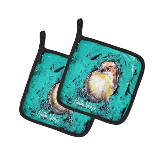 Caroline's Treasures EeewH Bird Pair of Pot Holders Kitchen Heat Resistant Pot Holders Sets Oven Hot Pads for Cooking Baking BBQ, 7 1/2 x 7 1/2