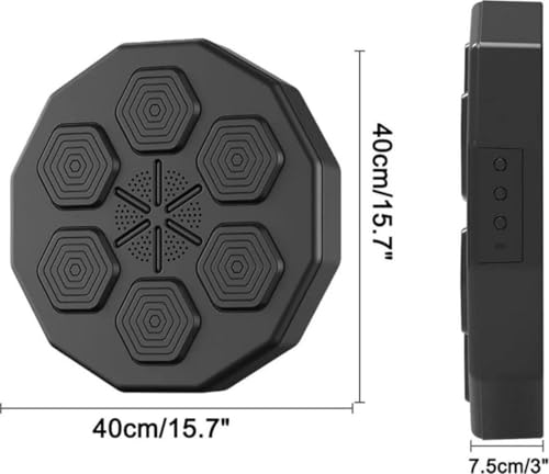 Image of Music Boxing Machine Wall Mounted Bluetooth Smart Electronic Fun Punch Boxing Trainer Wall Target Punching Pads Suitable for Home Exercise 6 Lights & Bluetooth for Adults /Home (SS-09)