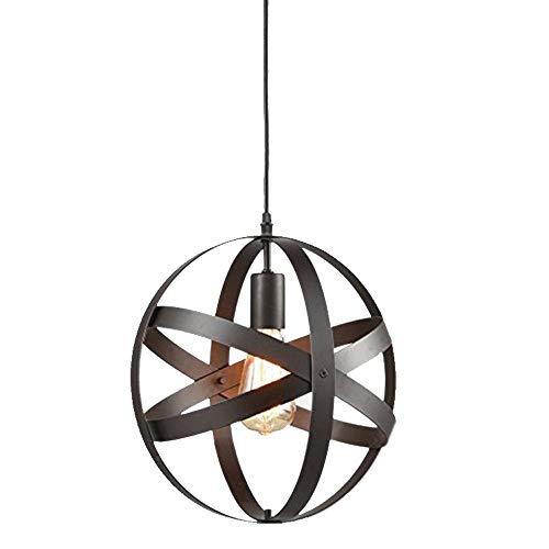Suspension cuisine noire E27 luminaire industriel vintage pour table de bar et loft