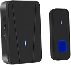 Hoement Campainha Inteligente Campainhas Sem Fio Campainha De Música Campainha Musical Mini Campainha Campainha De Música Inteligente LED Doméstico Preto Anel De Campainha Sem Fio