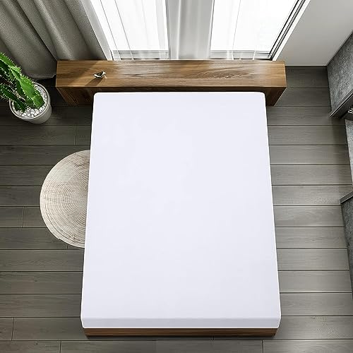 Image of Utopia Bedding Fitted Sheet (Bulk Pack of 6) - Deep Pocket - Easy Care - Soft Brushed Microfibre Fabric - Shrinkage and Fade Resistant (Double, White)