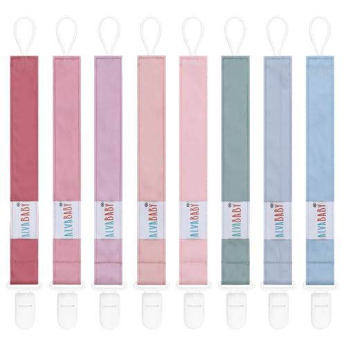 Image of ALVABABY Pacifier Clips 8 Pack Pacifier Binky Paci Holder Leashes for Baby Teethers 8DP10
