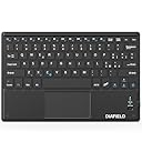 1 BY ONE Diafield Tastiera Bluetooth Wireless Ultra Sottile con Multi Touch Integrato Touch Pad e Batteria Ricaricabile per Android IOS e Windows, Tastiera Wireless, Nera