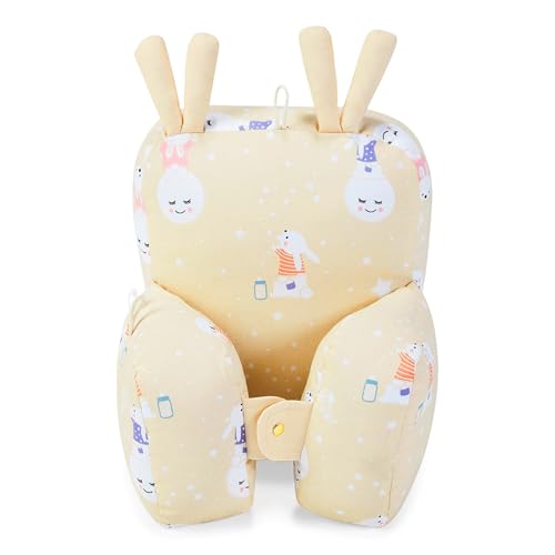 Image of haus & kinder 100% Cotton Poplin Adjustable Pillow Cum Seat for 6 to 9 Months, Head Protector for Safety, Multi Color, Size H 31cm W 21cm, Serene Dreamscape, 1Pc