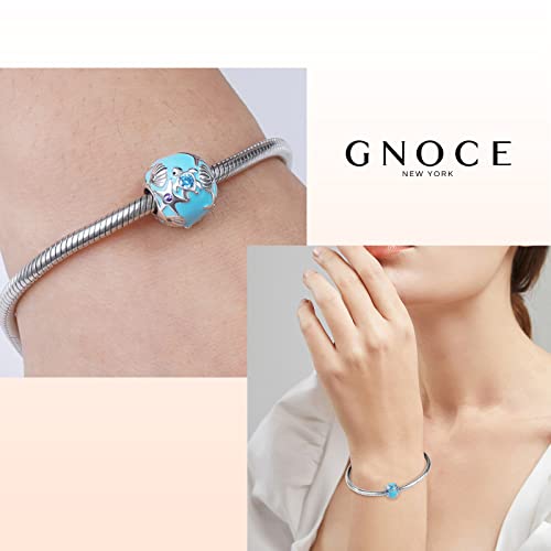 Image of GNOCE Ocean World Cute Animal Charm Beads,925 Sterling Silver Dangle Charms Fit Bracelets & Necklace, Hand-Finished Keepsake Travel Jewelry Gift for Women Men BBF