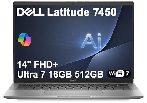 Image of Dell Latitude 7450 7000 Business AI PC Laptop (14 inch FHD+, Intel 16-Core Ultra 7 165H (> i7-1355U), 16GB DDR5, 512GB SSD), Thunderbolt 4, QHD IR Webcam, Wi-Fi 7, Win 11 Pro, Prev-Gen Dell Pro 14 Premium
