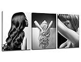 Barbershop Wall Art Hair Salon Ladies Wall Decor Hairstyle Poster Art Print Delicate Hairstyle Canva Poster for Salon Classroom Bedroom Aesthetics Salon Decor Ready to Hang(60''Wx28''H)