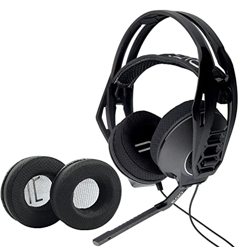 Almohadillas de repuesto para auriculares RIG 400HX cojines de espuma de memoria cubierta de tela de proteína negra compatibles con Plantronics RIG 400HX / RIG 500HX miniatura 6