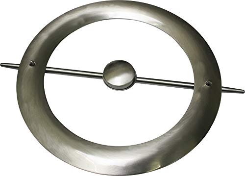 GARDINIA Elemento decorativo con varilla e imán, Para cortinas y telas de cortinas, Ø 18 cm, Metal, Aspecto de acero inoxidable