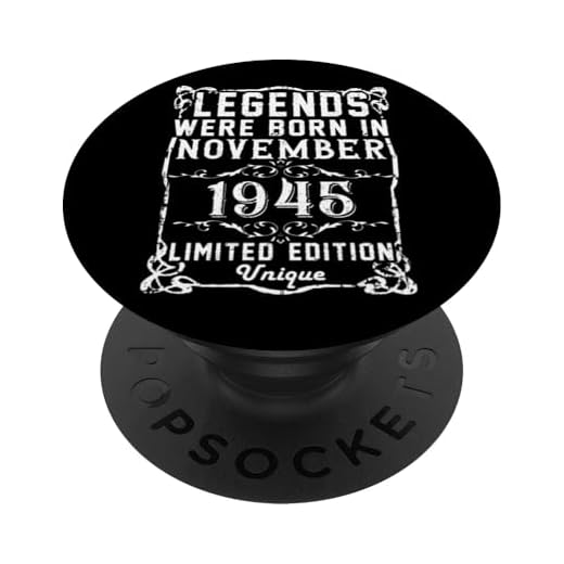 Cumpleaños Noviembre 1945 Edición Limitada Regalo Vintage PopSockets PopGrip Intercambiable
