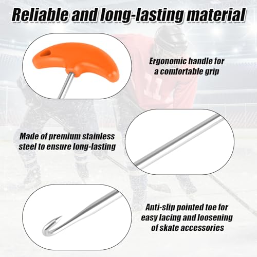 image for lasuroa 2pcs Skate Lace Tighteners, Anti-Slip Stainless Steel Shoe Lac