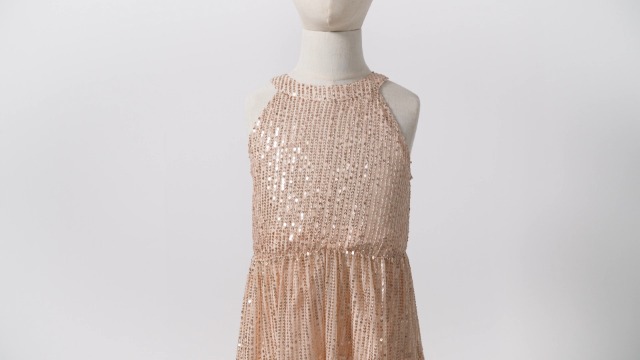 slim fit dress slacks Floral-Sequin Backless Short Jovani Cocktail Dress Rose Gold / 6 main image 0