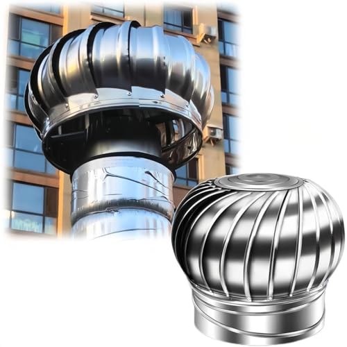 MIDUOLAI Sombrerete Giratorio para Chimenea, Protector De Aves para Sombrerete De Acero Inoxidable, Sombrerete Giratorio Antirretorno, Sombrerete Multiusos para Chimeneas,Plata,300mm/11.81in