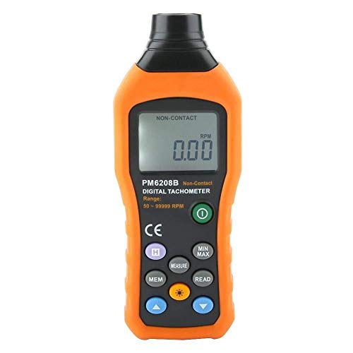 LHQ-HQ Digital Tachometer, PM6208B Digital Non-Contact Tachometer RPM Speed Meter Revolution Meter Tester