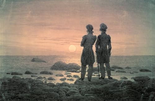 Peinture Deux hommes au bord de la mer Friedrich 60x90cm