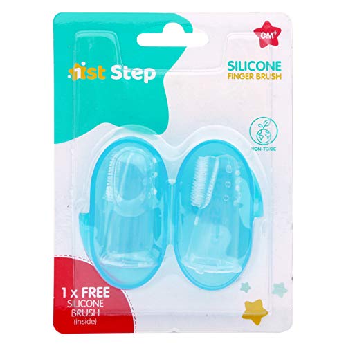 Image of 1st Step Silicone Finger Brush Pack of 2 (Blue)