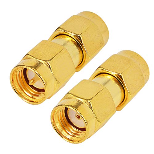 onelinkmore SMA Connectors FPV Antenna Adapter SMA Male to RP SMA Male Hole Connector Changer Adapter