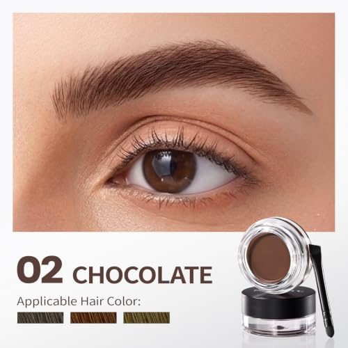 FOCALLURE Eyebrow Pomade with Brush Waterproof 16HR Vegan CHOCOLATE - image 2