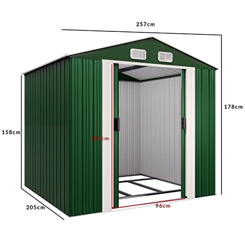 5m² Metall Gartenhaus Schiebetür 8,4m³ XXL Gerätehaus Geräteschuppen – Bild 4