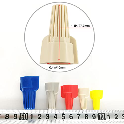 Tuercas pequeñas de 22-8 AWG para empalmes de cables sin cinta aislante en cajas 3