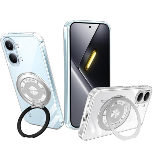 xiusiteli Xiaomi POCO X8 Pro Max �p �P�[�X �N���A ���@�\360�x��]�X�^���h �V���I�~POCO X8�v���}�b�N�X �J�o�[ �����O�t�� �ϏՌ� TPU �X�}�z�P�[�X ���@�\ ���� ���^�y�N���A�z