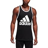 adidas Men's Badge of Sport Classic Tank, Black/White, Small