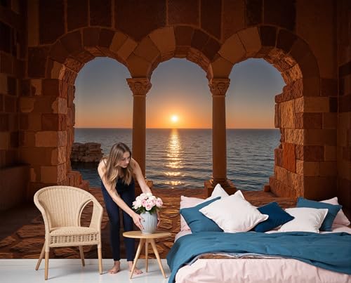 Papier Peint Panoramique 3D Poster Geant Mural Coucher de Soleil Mer - 6