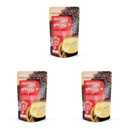 Image of Bayar's Coffee Special Gold Filter Coffee Powder 200g | Rich South Indian Blend with 70% Coffee, 30% Chicory | Balanced Taste & Sweet Aroma | Freshly Roasted & Ground (Pack of 3)