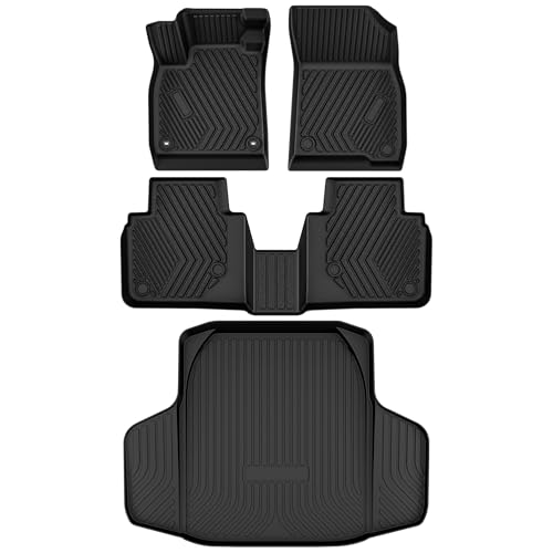 AUTOSAVER88 Floor Mats Fit for Honda Accord 2026 2025 2024 2023 (Gasoline & Hybrid), All Weather TPE Custom Fit Floor Liners 1st & 2nd Row & Cargo Mat Full Set Automotive Accessories, Black