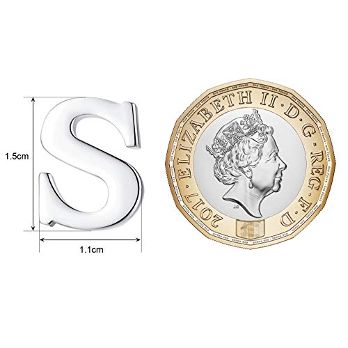 Image of HONEY BEAR Initial Alphabet Letter Lapel Pins Collar Badge Brooches for Mens /Womens Shirt Dress Decoration Silver