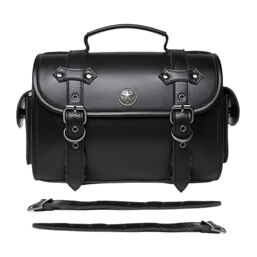 Bolsas para sillín de motocicleta, bolsa de almacenamiento de equipaje para motocicleta, solución de correa flexible, bolsa de sillín de gran capacidad para ciclistas, paquete de alforjas de cuero