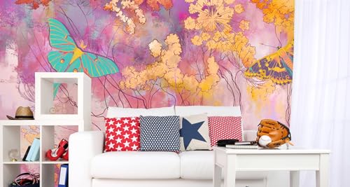 Papier peint effet 3D intissé rose Muralo pour cacher défauts mur