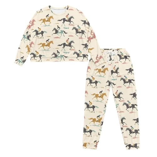 Image of Women's Pajamas Set Soft 2 Piece Loungewear Long Sleeve Pj Set Matching Sleepwear with Pockets for Women Plus Size