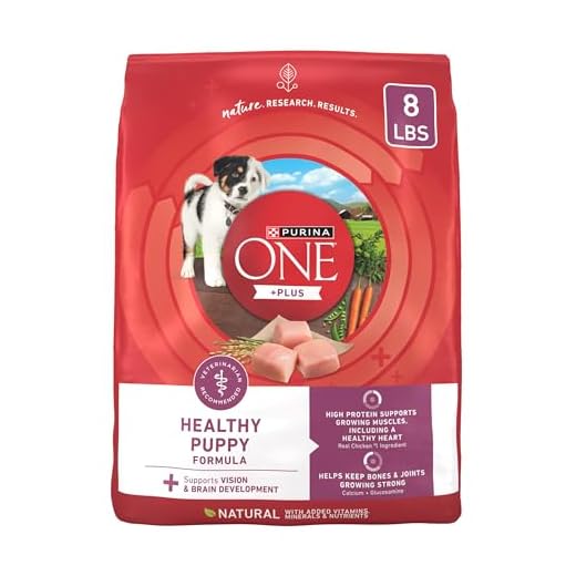 Purina ONE Plus Healthy Puppy Formula High Protein Natural Dry Puppy Food with added vitamins, minerals and nutrients - 8 lb. Bag