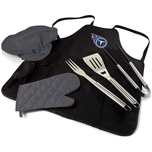 Image of Picnic TIME BBQ Apron Tote Pro Grill Set, (Black with Gray Accents)