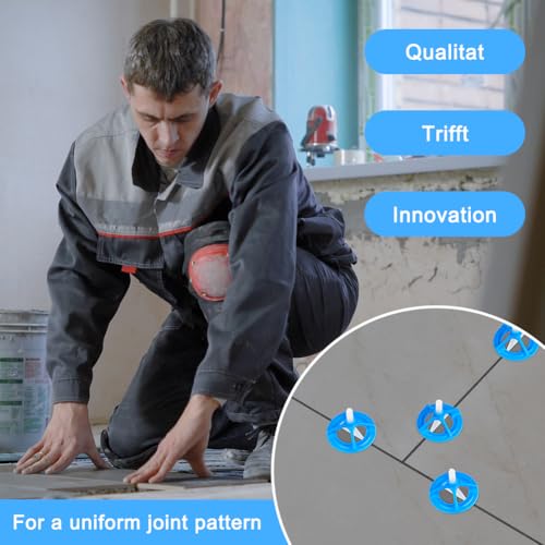 Flintronic Fliesen Nivelliersystem 3mm, 300 Teiliges Fliesenverlegehilfe Set, 200x Gewindelaschen & 100x Zughauben, fliesen Werkzeug zum Verlegen von Steinen und Böden