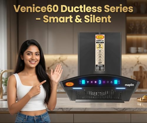 Image of Filterless Kitchen Chimney Model Ductless Venice in 75 cm with Auto Clean Filterless