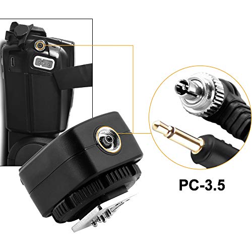 Pixel TF-321 E-TTL Blitzschuh-Adapter mit extra PC-Sync-Port für Canon DSLRs und Blitzgeräte