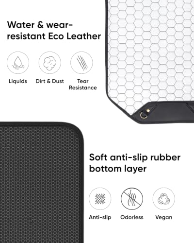 Image of Owleys Kick Mat Back Seat Protector - Car Back Seat Cover for Kids Feet - Waterproof & Sturdy Protector for Upholstery from Dirt, Mud, Scratches and Stain (White 2 pcs)