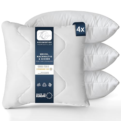 Moon Feeling 4er Pack Gesteppte Füllkissen Innenkissen Sofakissen...