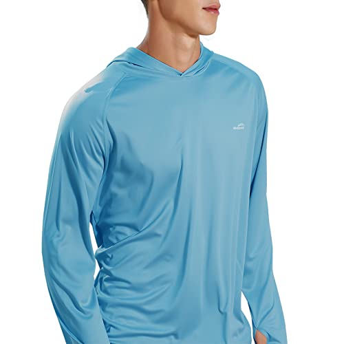 Image of Men's UPF 50+ Long Sleeve Sun Shirts UV Protection Hoodie Rash Guard Hiking Fishing Swim T Shirt