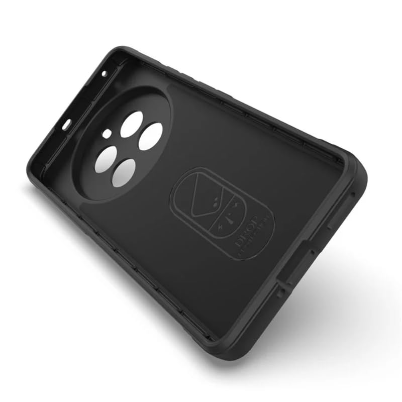 Image of Back Case Cover for Realme 12 Plus 5G, Compatible for Realme 12 Plus 5G Back Case Cover,Matte Case with Inner Lining, Liquid Silicon Magic Case with Camera Protection (TPU, Black)
