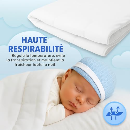 Couette pour bébé 100 % microfibre douce hypoallergénique et respirante