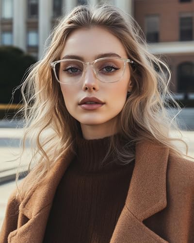 Image of Cyxus Blue Light Blocking Glasses for Men Women, Square TR90 Metal Hybrid Computer Eyewear, Lightweight Anti Eye Strain Glare Filter Glasses for Office, Gaming, Work,Study Clear