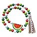 ABOOFAN Watermelon Wood Bead Garland with Tassel Summer Fruit Rustic Prayer Beads Decorative Farmhouse Beads Wall Hanging Ornament for Spring Summer Family House Decor